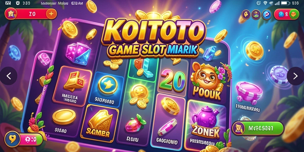 Screenshot gameplay KOITOTO menampilkan gulungan Slot yang penuh warna.