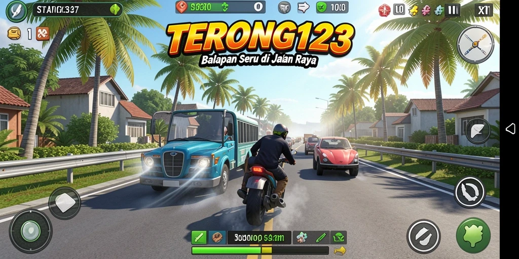 Tampilan gameplay seru dalam balapan mobil di TERONG123.