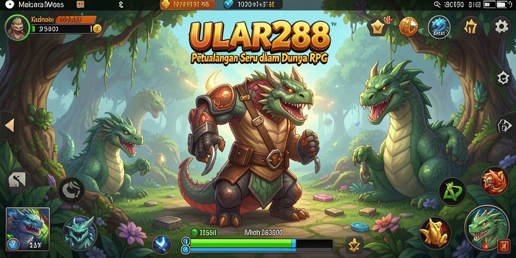 Screenshot gameplay ULAR288 menampilkan pertarungan epik di dunia RPG.